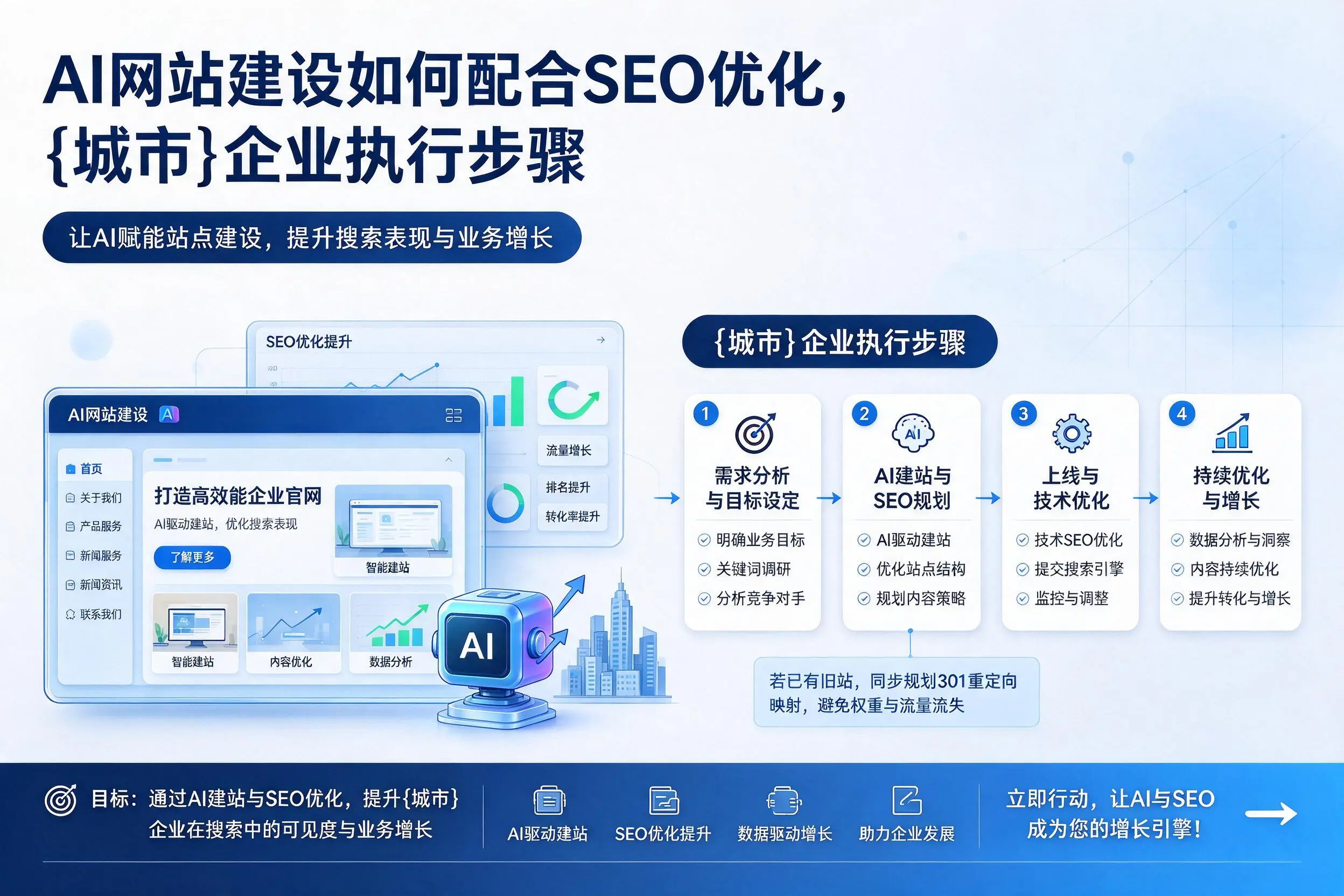 AI网站建设如何配合SEO优化，鞍山企业执行步骤
