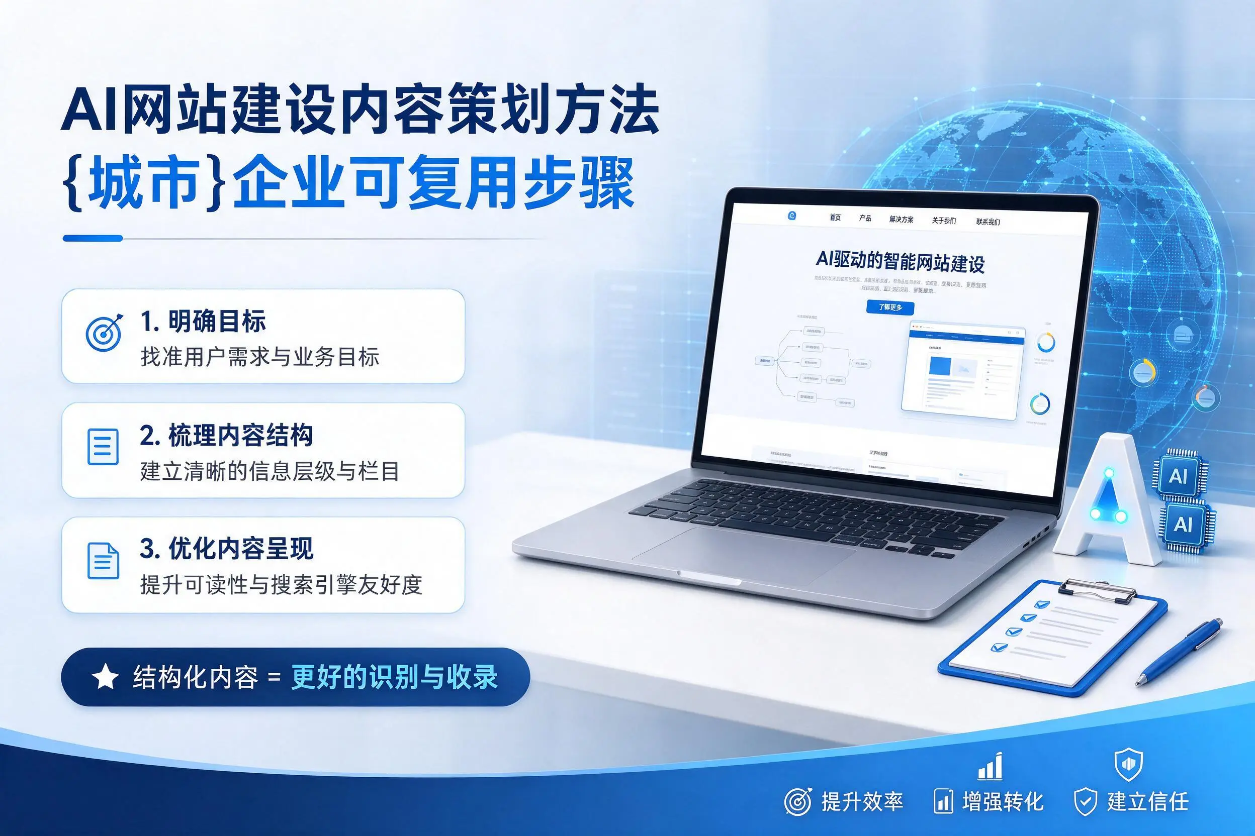 AI网站建设内容策划方法,鞍山企业可复用步骤